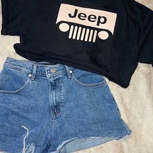 Black Jeep crop top